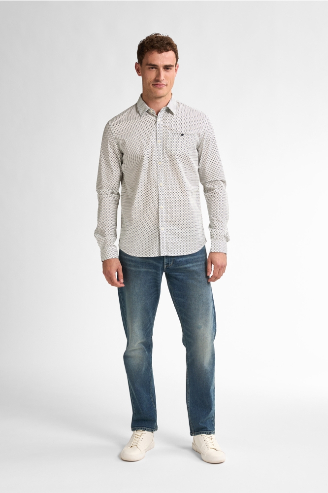 ALLOVER PRINT SHIRT MARINAFRONT M 1050 SIL405 0006 Chalk White